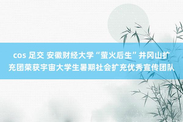cos 足交 安徽财经大学“萤火后生”井冈山扩充团荣获宇宙大学生暑期社会扩充优秀宣传团队