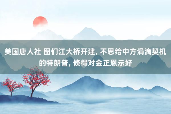 美国唐人社 图们江大桥开建, 不思给中方涓滴契机的特朗普, 倏得对金正恩示好
