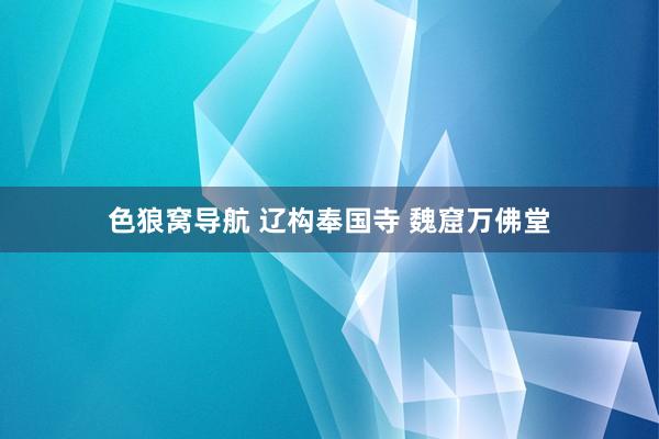 色狼窝导航 辽构奉国寺 魏窟万佛堂