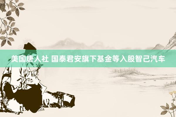 美国唐人社 国泰君安旗下基金等入股智己汽车